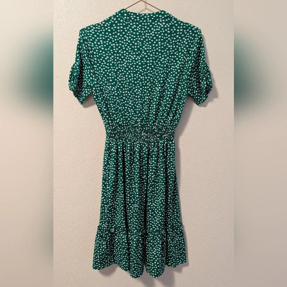 Kate & Lily Kelly Green Polka Dot Dress - Picture 2 of 7